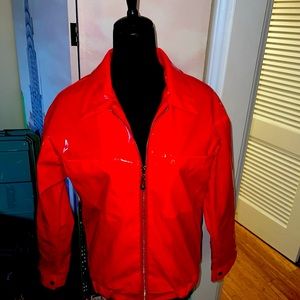 Red medium leather zip jacket